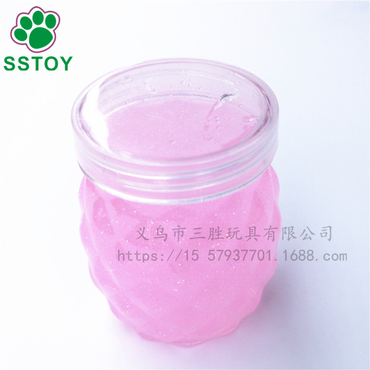 Children's non-toxic crystal color mud fruit crystal clay plasticine creative hand diy6 color large pineapple can