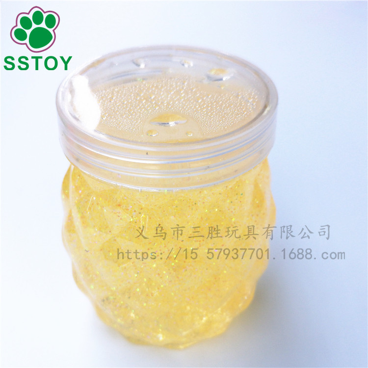 Children's non-toxic crystal color mud fruit crystal clay plasticine creative hand diy6 color large pineapple can