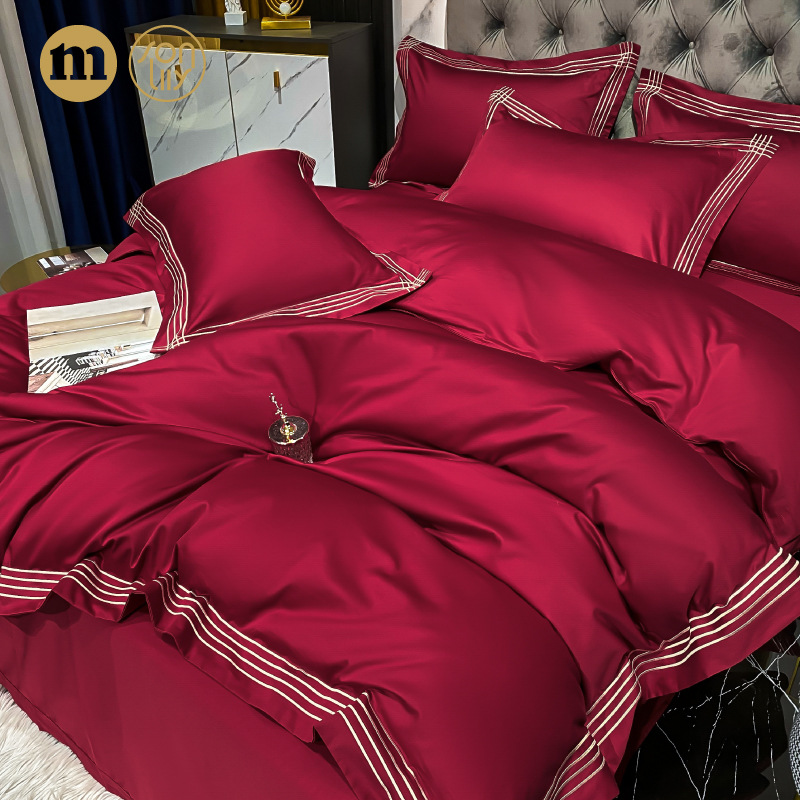Wedding bedding 100S All Cotton Pure Cotton New Wedding Celebration Quilt Happy Quilt High-End Wedding Room