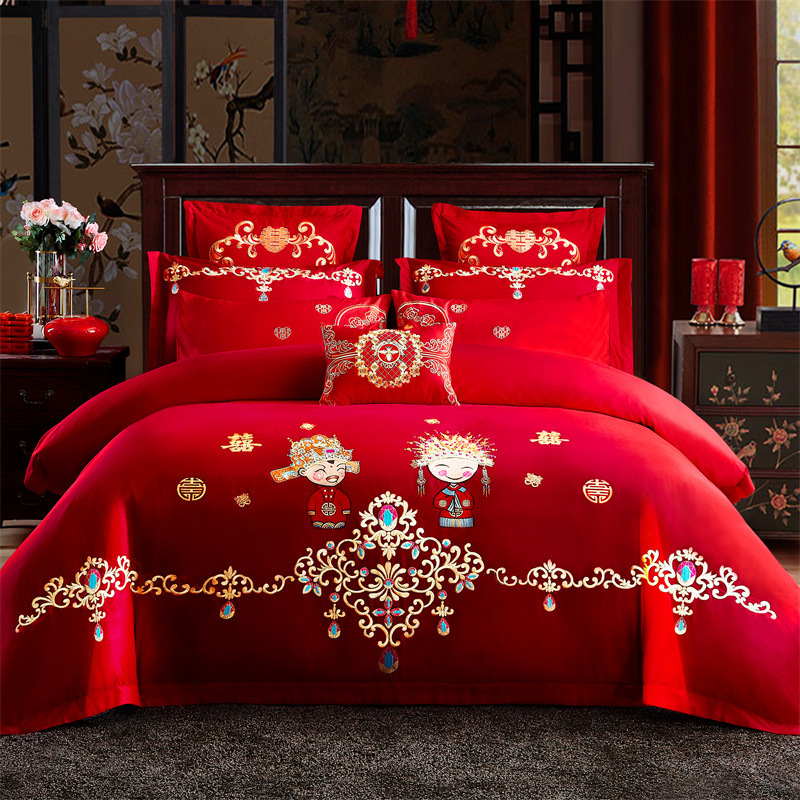 Cotton Wedding Four-Piece Bedding Set Cotton Wedding Four-Piece Wedding Bedding Wedding Four-Piece Set