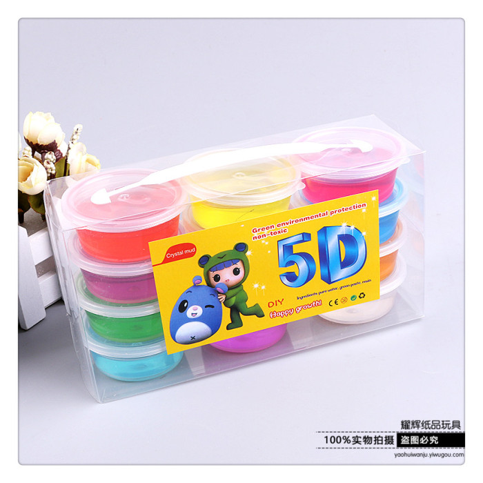 5D colored clay children's handmade non-toxic plasticine clay, clay and crystal mud 12 colors. 5D colored clay children's handmade non-toxic plasticine clay, clay and crystal mud 12 colors.