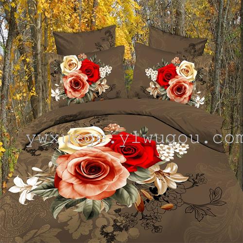 Snow pigeon Fleur fabric sueding wedding bedding set of four continental sheets factory direct---love