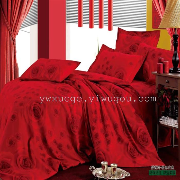 Snow pigeon wedding bedding textile Shu Xiang pattern cotton four set color range trade selling cheap marketing quality assurance--colorful roses Snow pigeon wedding bedding textile Shu Xiang pattern cotton four set color range trade selling cheap marketing quality assurance--colorful roses