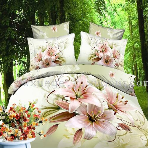 Snow pigeon home textiles autumn/winter set of four new super soft warm Kiss Liv velvet wedding bedding 3D stereo factory outlets-flower fairy
