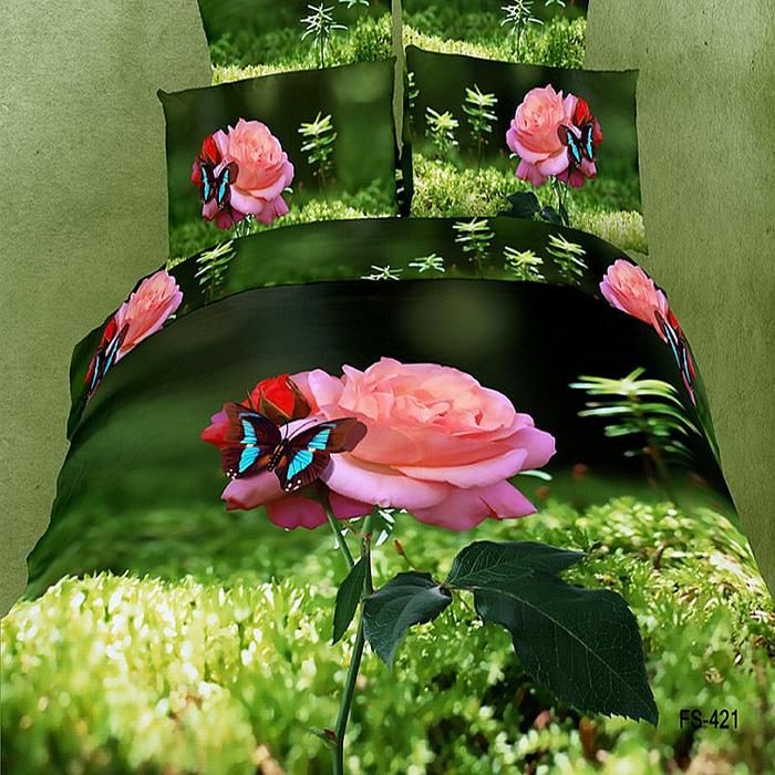 3D painting floral cotton four set elegant wedding bedding factory outlets selling roses bedding