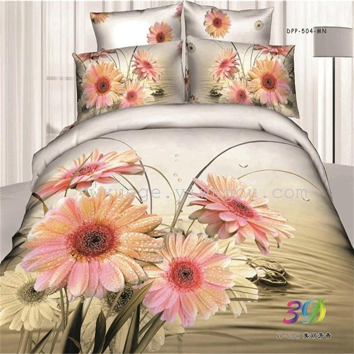 Horse blow four-piece 3D reactive dye printing of cotton four piece Super icing wedding bedding Snow Bird House textiles Horse blow four-piece 3D reactive dye printing of cotton four piece Super icing wedding bedding Snow Bird House textiles