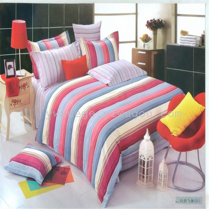 Snow pigeon House-woven cotton cotton twill four set printing wedding bedding bedding specials quality factory direct Snow pigeon House-woven cotton cotton twill four set printing wedding bedding bedding specials quality factory direct
