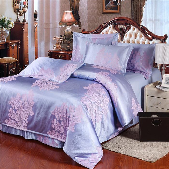Yiwu snow pigeon home textile tiansi cotton satin jacquard three or four sets of wedding bedding set new style Yiwu snow pigeon home textile tiansi cotton satin jacquard three or four sets of wedding bedding set new style