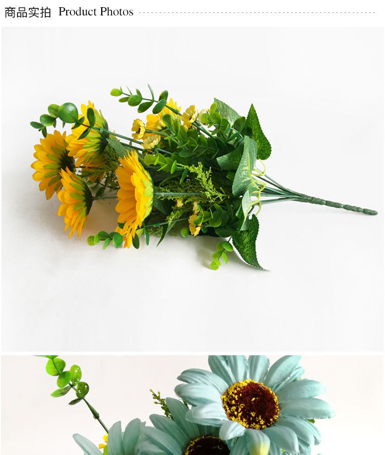 Factory Direct Supply 12 Fork Simulation SUNFLOWER Sunflower Hand Holding Silk Flower Wedding Props Interior Decoration Factory Direct Supply 12 Fork Simulation SUNFLOWER Sunflower Hand Holding Silk Flower Wedding Props Interior Decoration