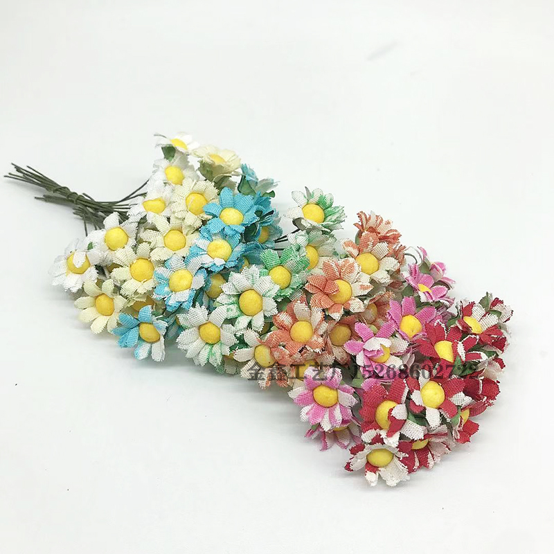 Silk Daisy Artificial Flower Bouquet Multicolor Daisy Wedding Flower Decoration Scrapbooking Fake Rose Flower