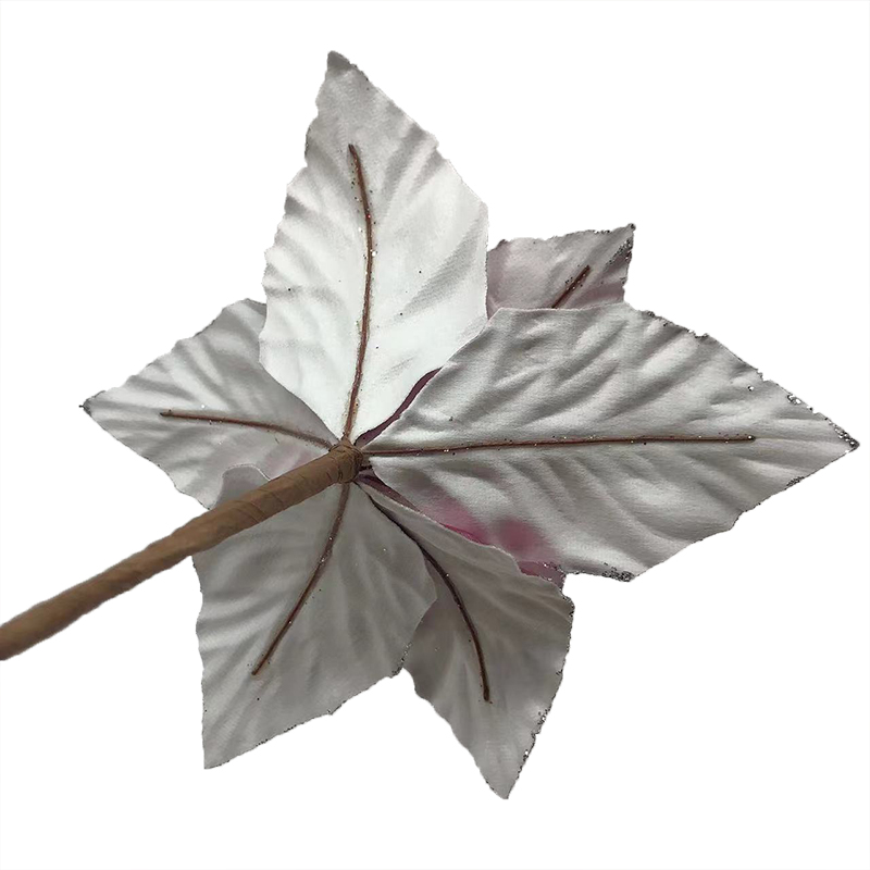 Glitter Poinsettia Flower Christmas Decor Wreath Tree Decorations Xmas Gift Party Wedding Flower Scrapbook Garlands Ratt