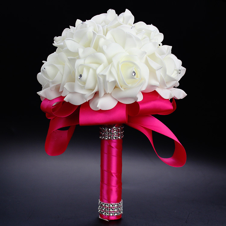 Xf09 Bridal Bouquet Wholesale Wedding Foam Simulation Bouquet Wedding Flower Factory in Stock Cross-Border Supply