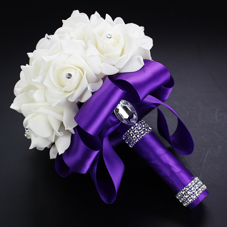Xf09 Bridal Bouquet Wholesale Wedding Foam Simulation Bouquet Wedding Flower Factory in Stock Cross-Border Supply