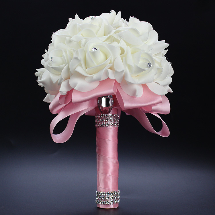 Xf09 Bridal Bouquet Wholesale Wedding Foam Simulation Bouquet Wedding Flower Factory in Stock Cross-Border Supply
