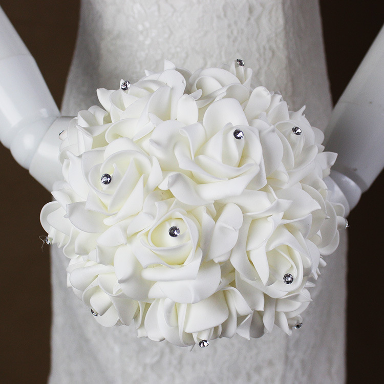 Xf09 Bridal Bouquet Wholesale Wedding Foam Simulation Bouquet Wedding Flower Factory in Stock Cross-Border Supply