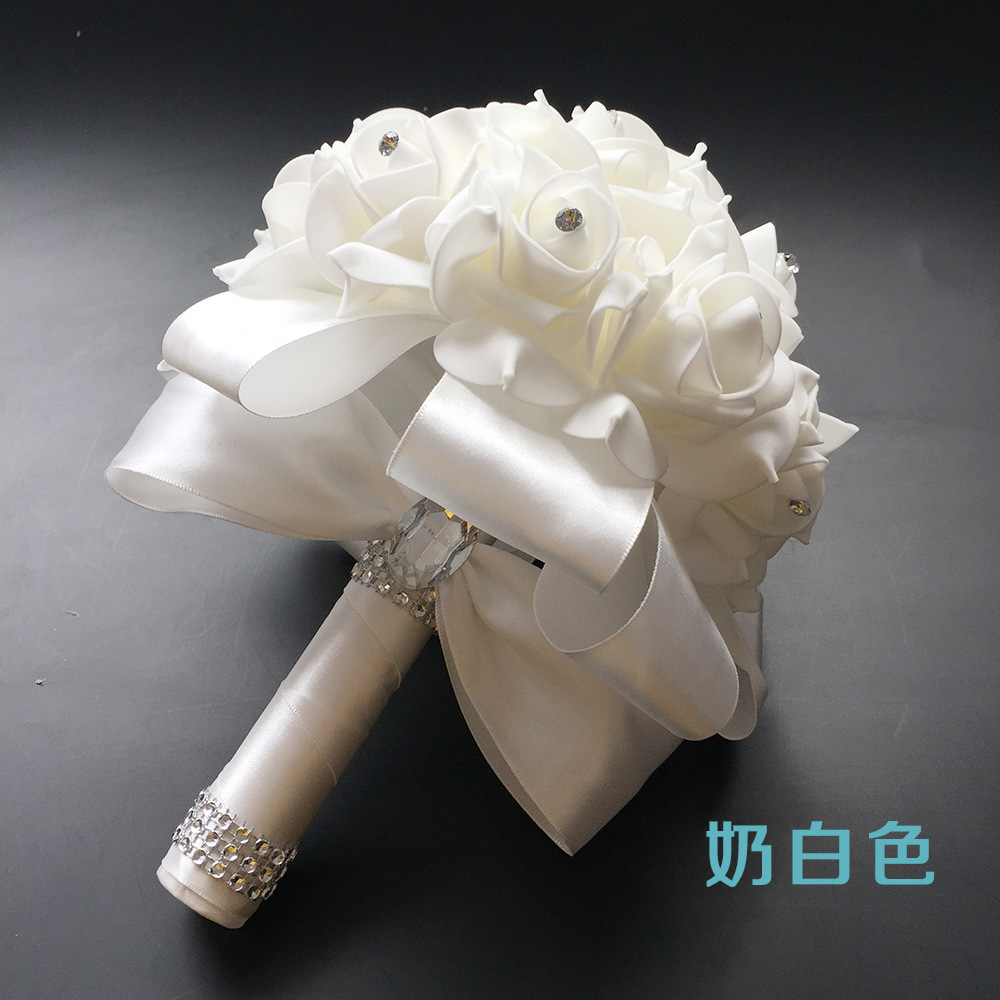 Bouquet Wholesale Wedding Foam Simulation Bouquet Wedding Flower Factory in Stock Cross-Border Supply Bridal Bouquet