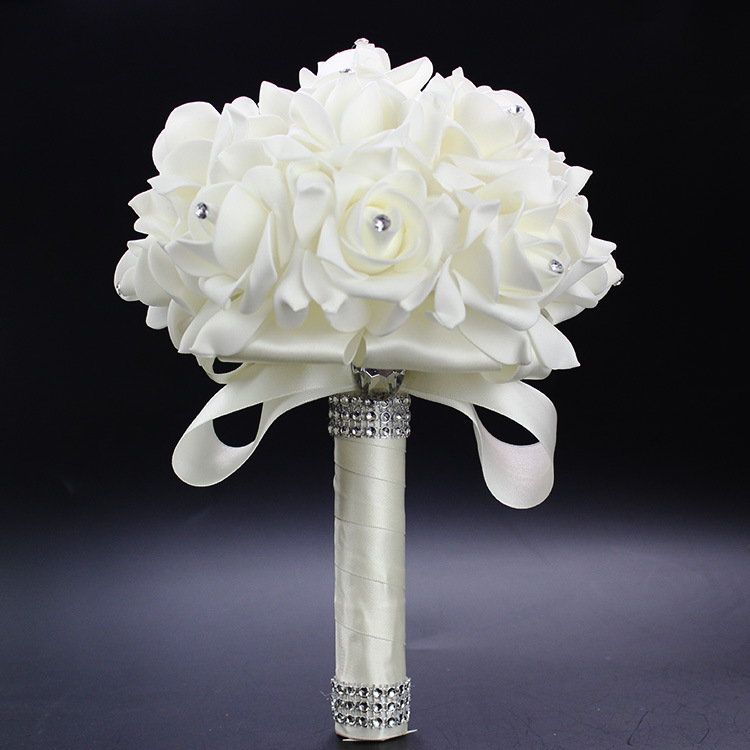 Bouquet Wholesale Wedding Foam Simulation Bouquet Wedding Flower Factory in Stock Cross-Border Supply Bridal Bouquet