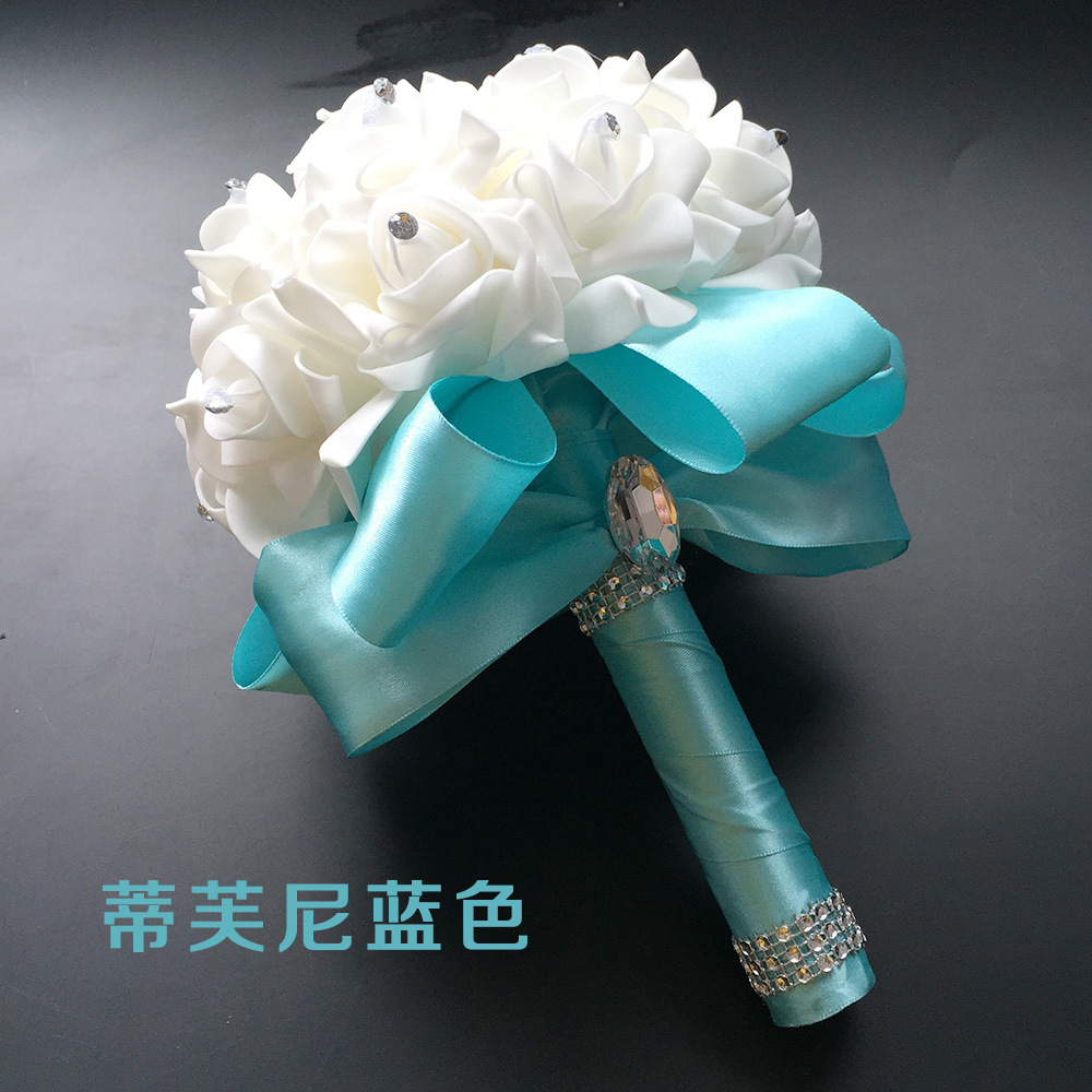 Bouquet Wholesale Wedding Foam Simulation Bouquet Wedding Flower Factory in Stock Cross-Border Supply Bridal Bouquet