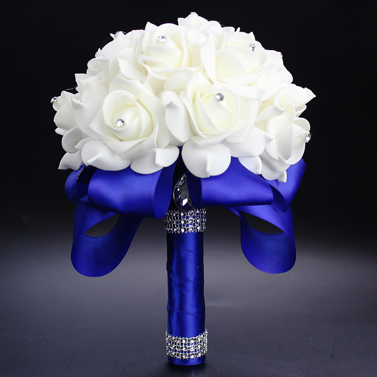 Bouquet Wholesale Wedding Foam Simulation Bouquet Wedding Flower Factory in Stock Cross-Border Supply Bridal Bouquet