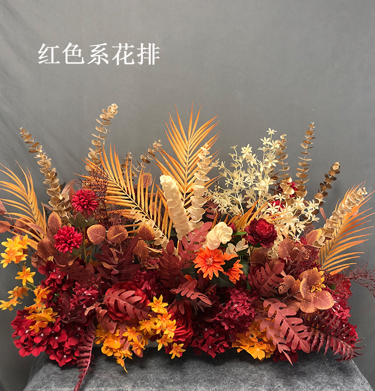 Wedding Flower Row Road Lead Flower Decorative Long Row Flower Arch Background Wedding Ceremony Wedding flower