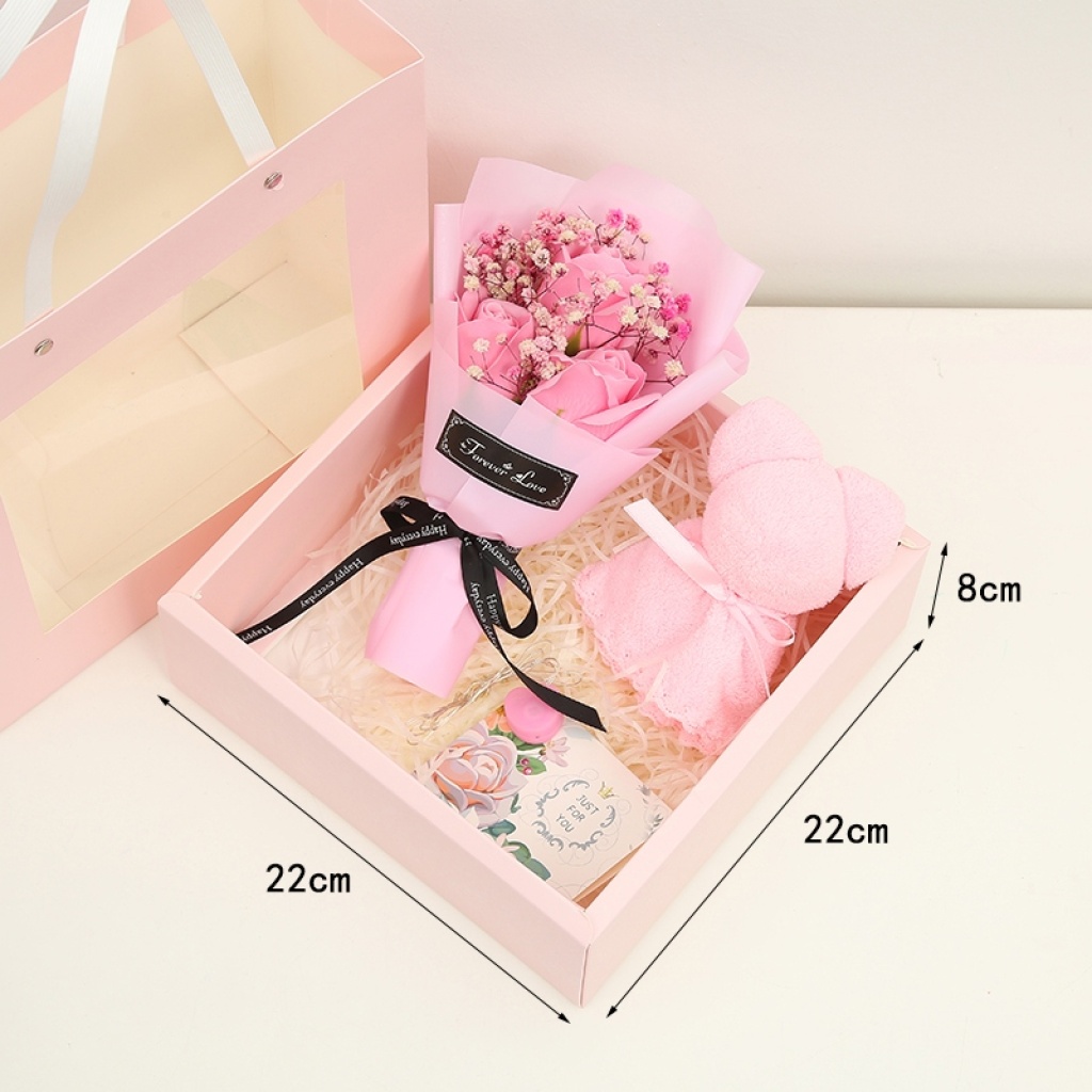 Qixi Valentine's Day Towel Bear Simulation Bar Soap Rose Wedding Gift Box Gift Creative Gift