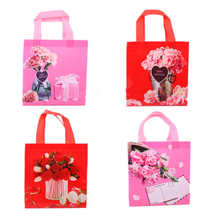 New Wedding Gift Non-Woven Hand Shopping Bag Color Film Packaging Gift Bag Take-out Packing Bag