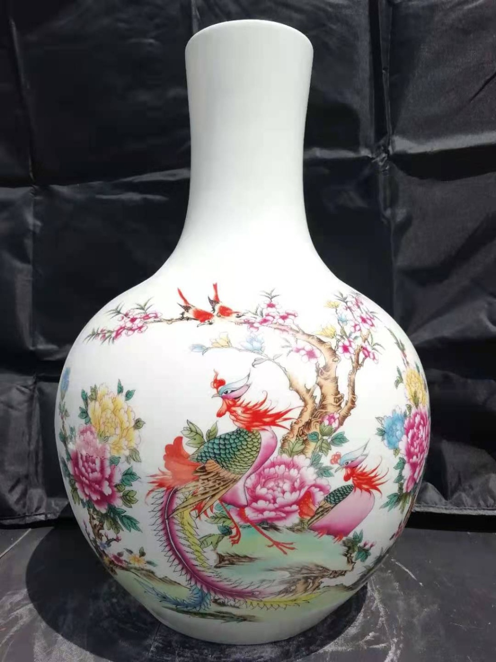 Jingdezhen Hand Color Vase about 40cm 1380 Degrees High Temperature Fired Porcelain Delicate Wedding Gift