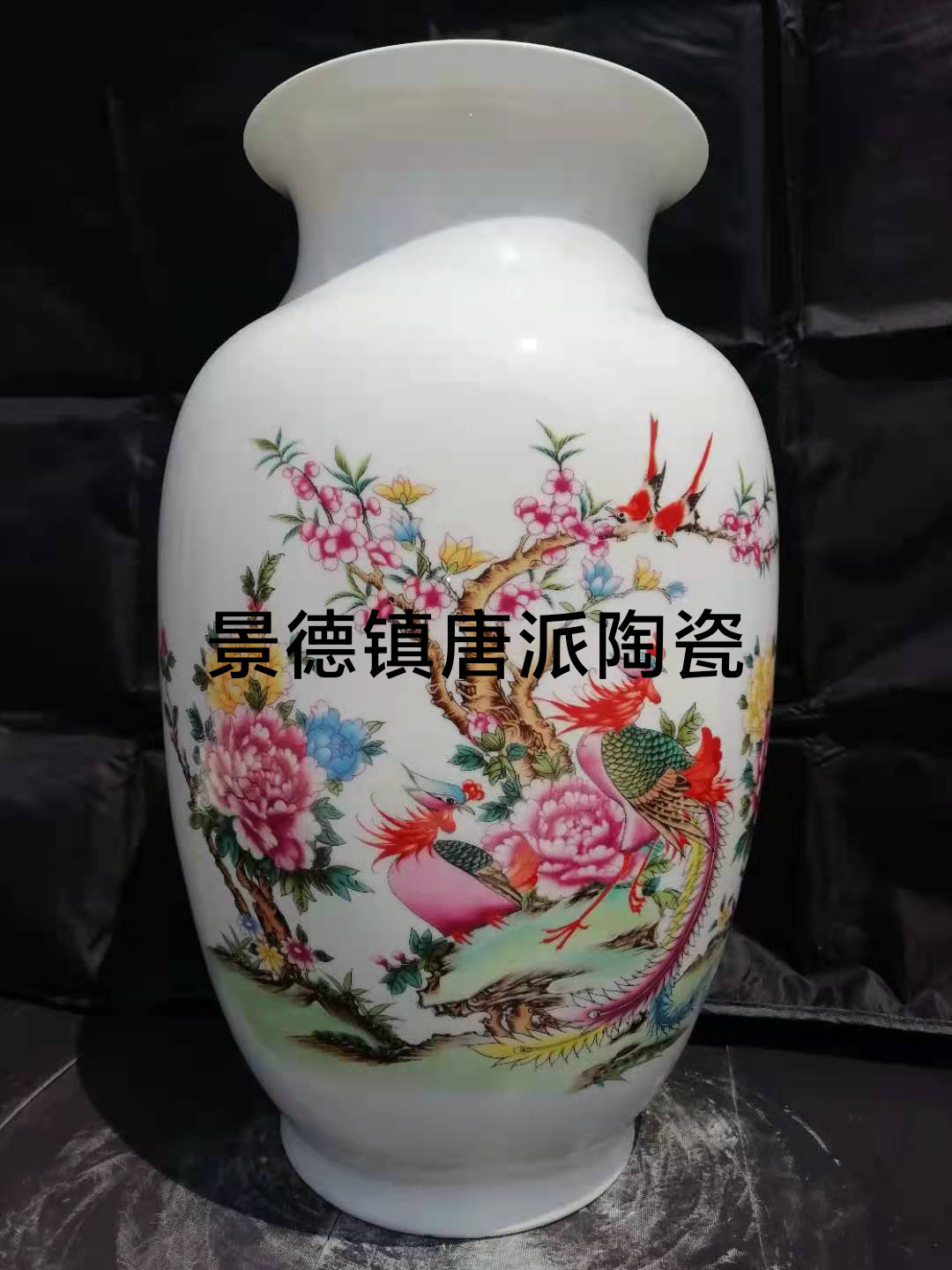 Jingdezhen Hand Color Vase about 40cm 1380 Degrees High Temperature Fired Porcelain Delicate Wedding Gift