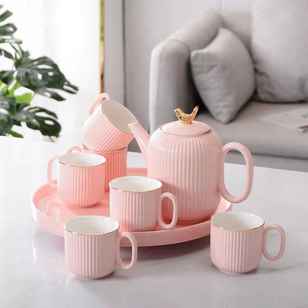 1 Pot 6 Cups Simple Style New Drinking Ware Entry Lux Style Wedding Gift Giving Presents Gift Company Benefits