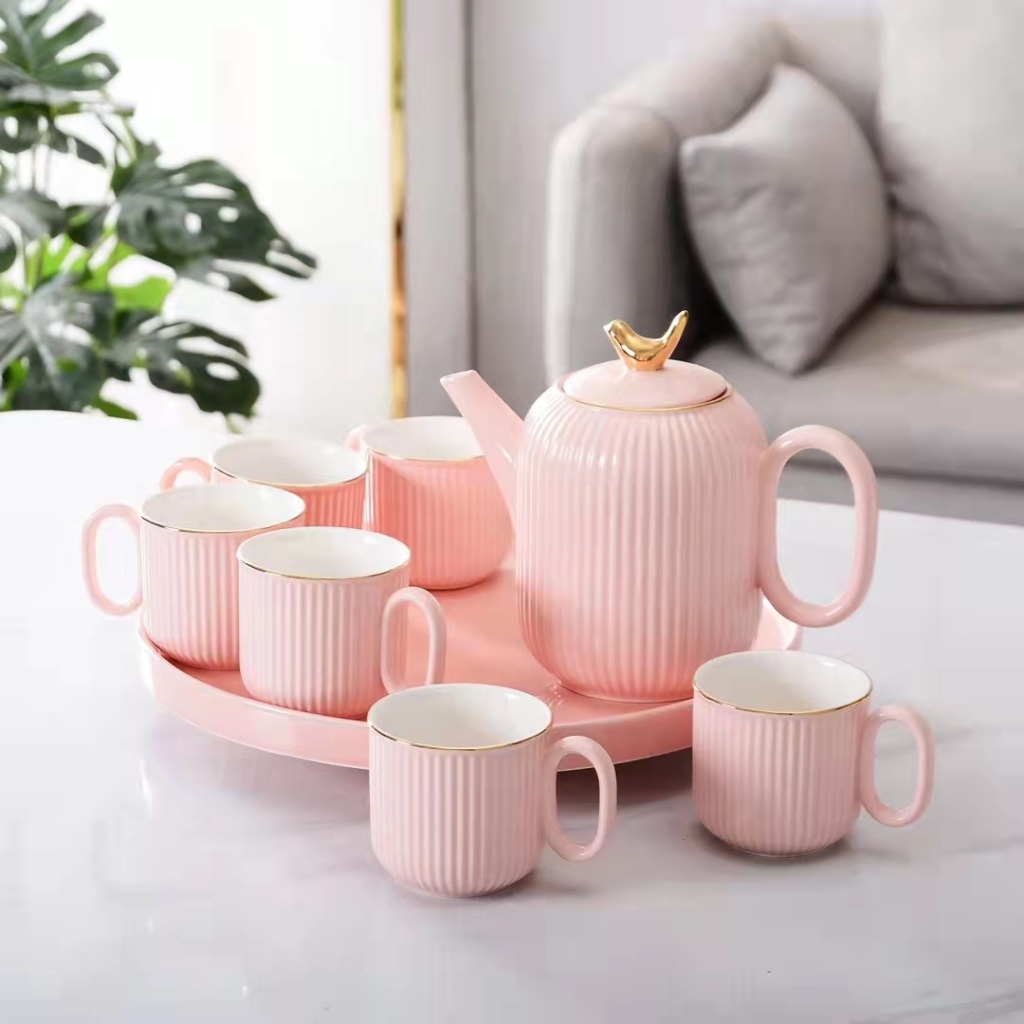 1 Pot 6 Cups Simple Style New Drinking Ware Entry Lux Style Wedding Gift Giving Presents Gift Company Benefits