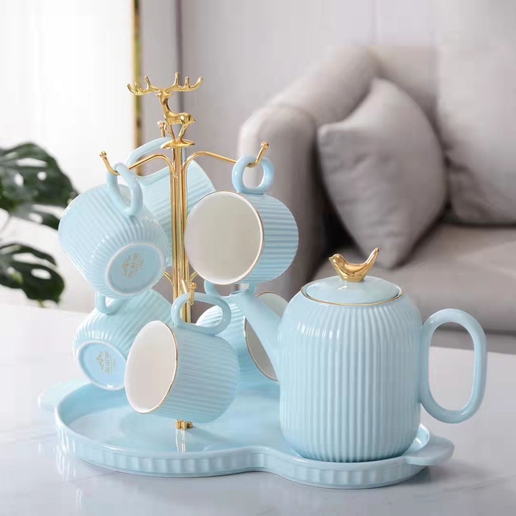 1 Pot 6 Cups Simple Style New Drinking Ware Entry Lux Style Wedding Gift Giving Presents Gift Company Benefits