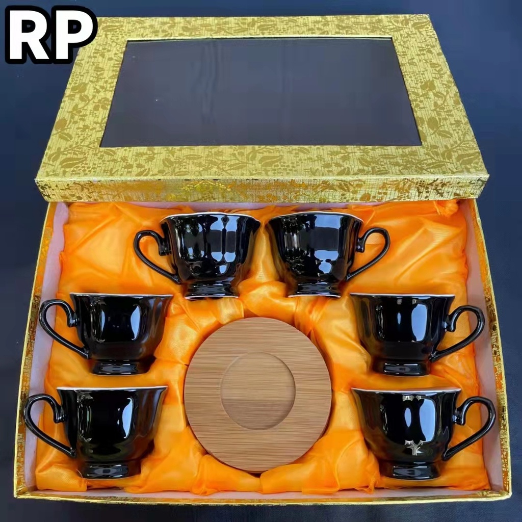 6 Cups 6 Saucers Coffee Set Set Ceramic Cup Ceramic Plate Style Coffee Set Tea Set Wedding Gift