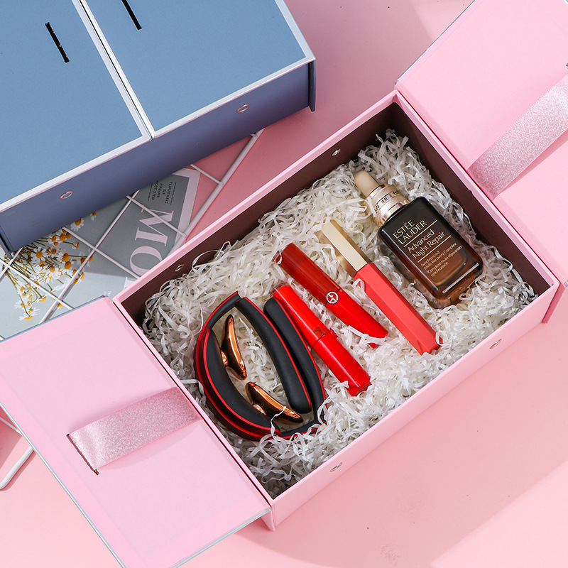 Double Door Perfume Wedding Gift Box Large Aromatherapy Gift Box Scarf Sweater Packaging Box Spot Hard Box