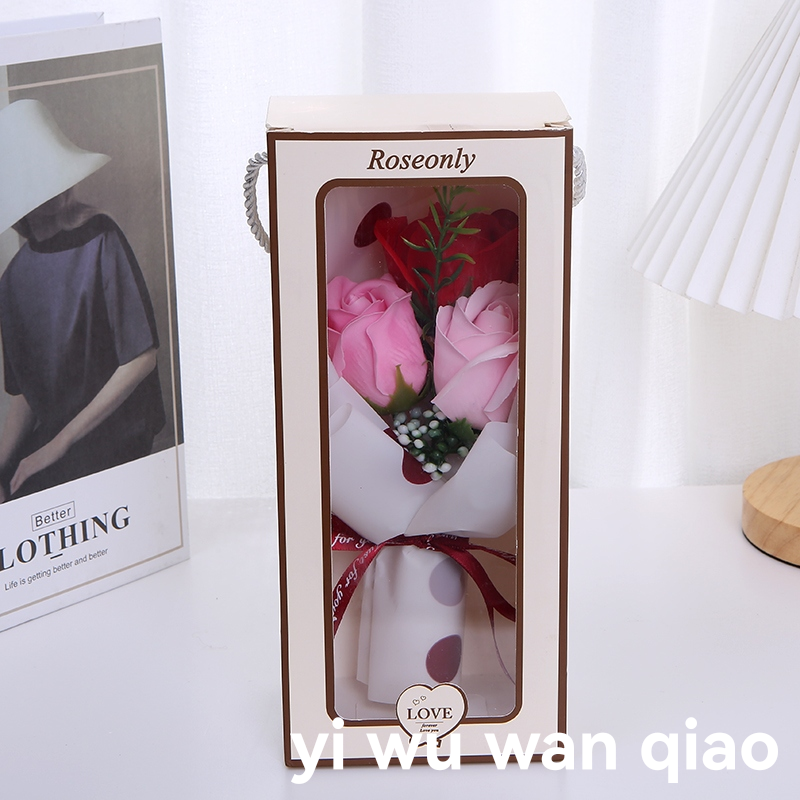 Christmas Valentine&#039;s Day Mother&#039;s Day Women&#039;s Day Simulation Bar Soap Rose Wedding Gift Box