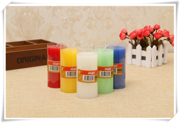 Smokeless and tasteless color cylindrical candles wedding candles European candles 5 * 10