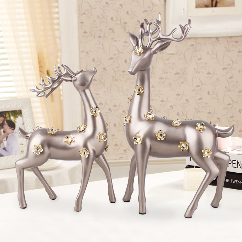 Resin Crafts Sika Deer Home Decorations Living Room Wine Cabinet Decoration Wedding Gifts Gifts