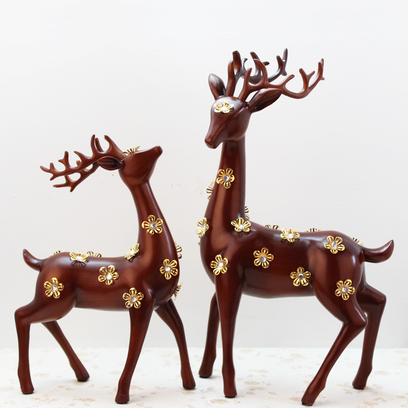 Resin Crafts Sika Deer Home Decorations Living Room Wine Cabinet Decoration Wedding Gifts Gifts