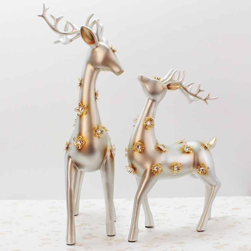 Resin Crafts Sika Deer Home Decorations Living Room Wine Cabinet Decoration Wedding Gifts Gifts