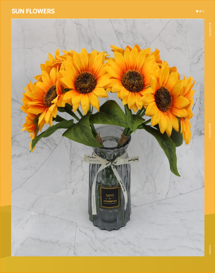 Artificial Flower Wedding Decoration Bridal Bouquet 5-Head Hand-Tied Sunflower Fake Flower Crafts Ornaments Artificial Flower Wedding Decoration Bridal Bouquet 5-Head Hand-Tied Sunflower Fake Flower Crafts Ornaments