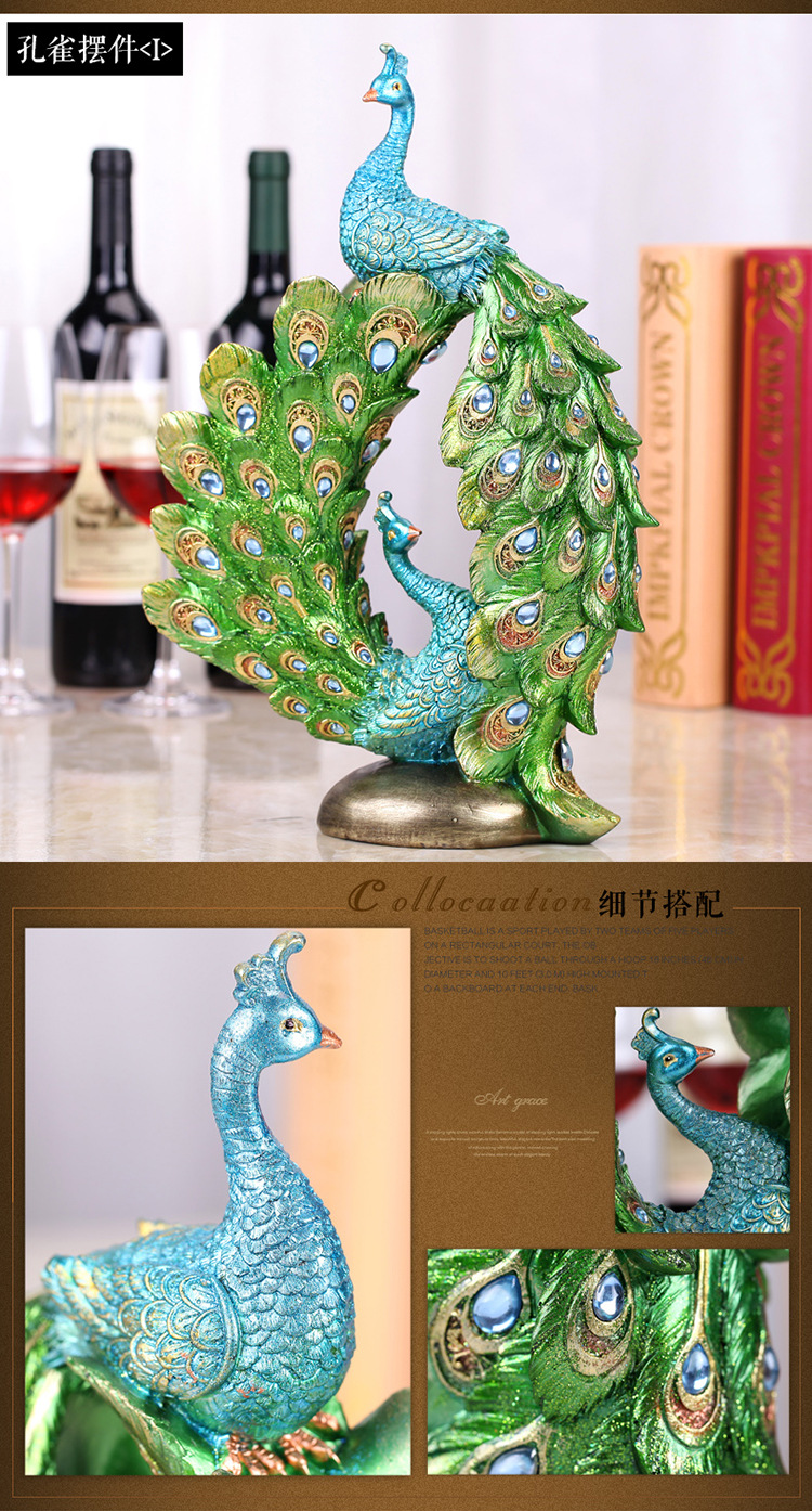 European-Style Peacock Ornaments Living Room Decorations Resin Crafts Hallway Wine Cabinet Desktop New House Housewarming Wedding Gifts European-Style Peacock Ornaments Living Room Decorations Resin Crafts Hallway Wine Cabinet Desktop New House Housewarming Wedding Gifts