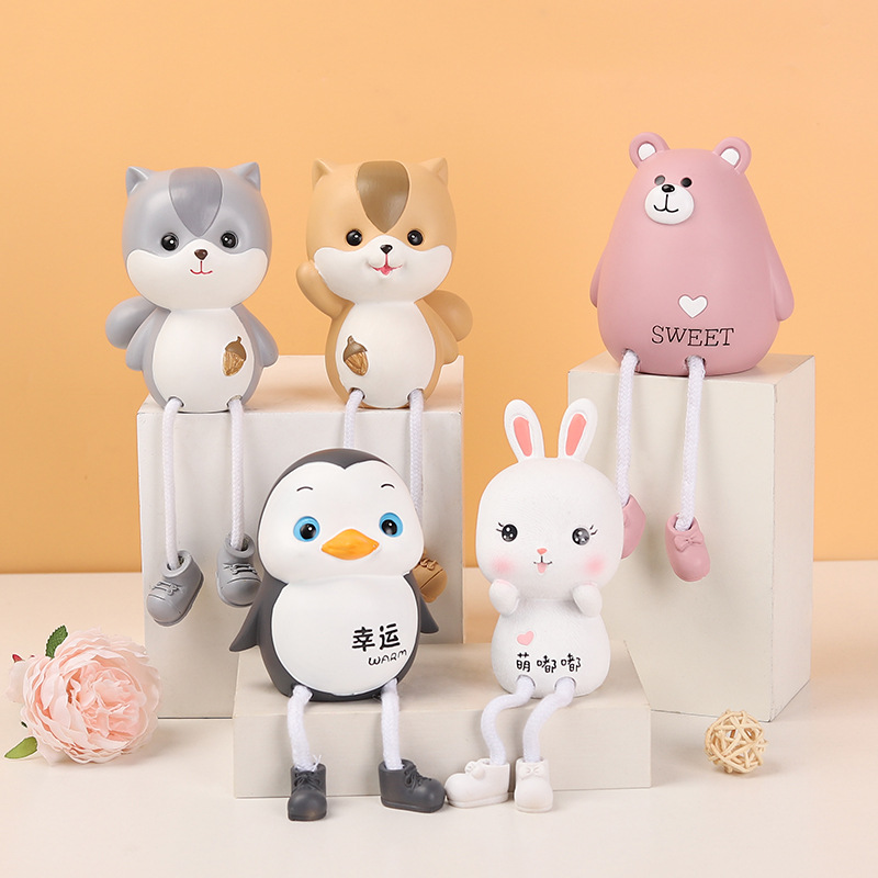 Cute Cartoon Hanging Feet Couple Doll Home Decoration Creative Wedding Gift Birthday Gift Resin Crafts