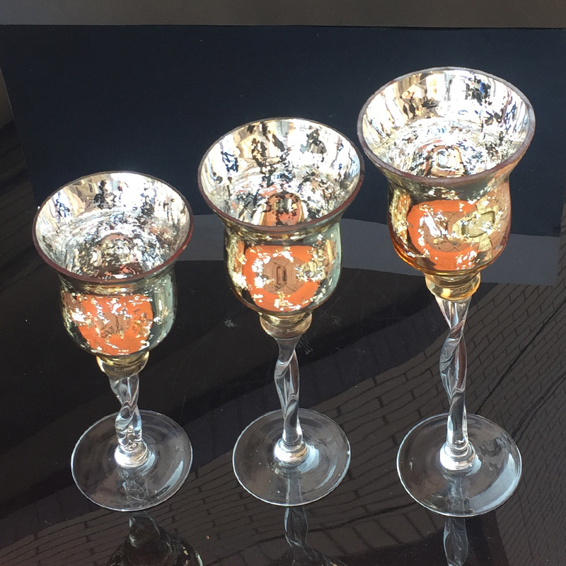 Wedding High Foot Glass Candlestick French Romantic Christmas Electroplated Rose Gold Glass Candlestick Crafts Wholesale Wedding High Foot Glass Candlestick French Romantic Christmas Electroplated Rose Gold Glass Candlestick Crafts Wholesale