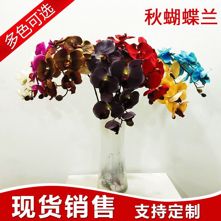 Raw Silk Autumn Phalaenopsis Wedding Celebration Decoration Decoration Plastic Crafts Phalaenopsis Artificial Flower