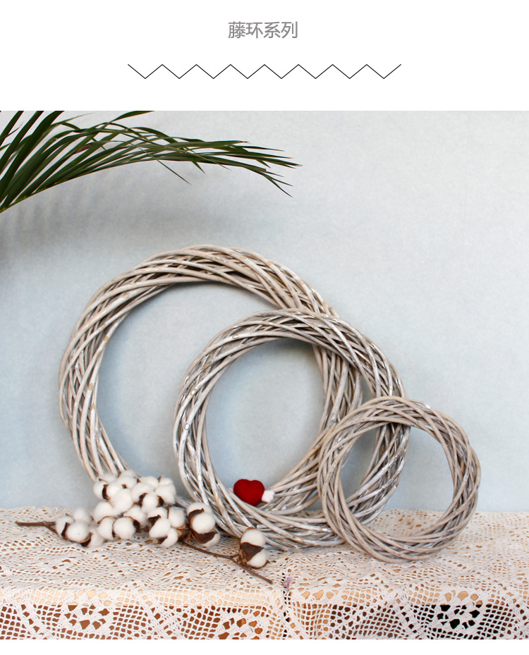 Christmas rattan ring wicker Arts and crafts flower Wedding Window door hanging Immortal Rattan ring souvenir Christmas rattan ring wicker Arts and crafts flower Wedding Window door hanging Immortal Rattan ring souvenir