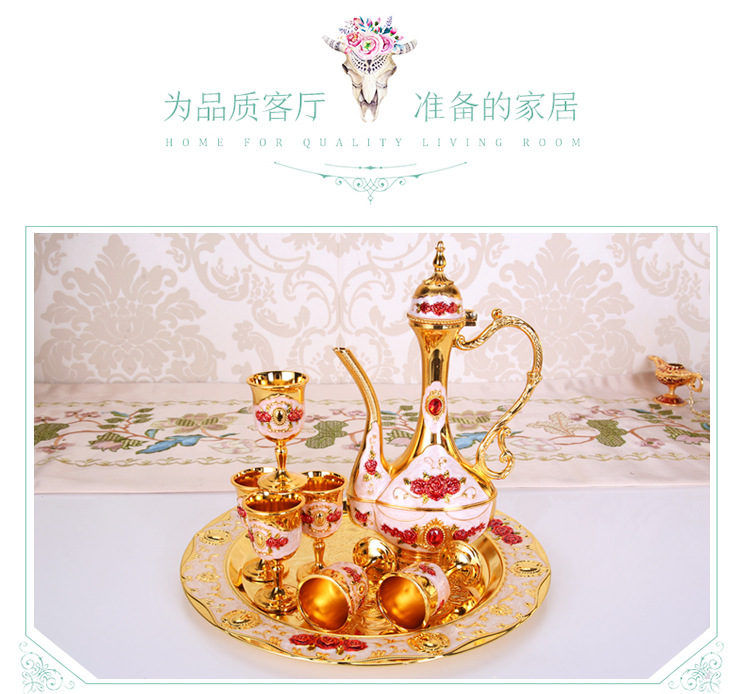 Wine Set Liquor Cup European Retro Creative Wedding Gift Metal Russian Wine Pot Home Ornaments Wine Set Liquor Cup European Retro Creative Wedding Gift Metal Russian Wine Pot Home Ornaments