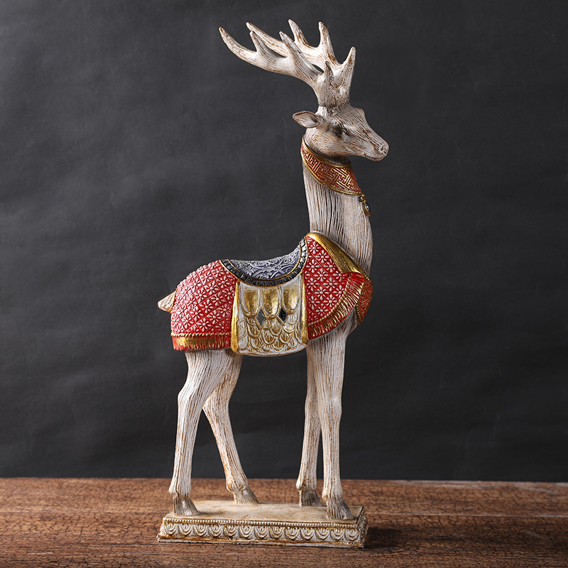 Resin Crafts Home Ornament European Style Ornaments Creative Gifts Couple Wedding Gift Wine Cabinet Decoration Living Room Deer