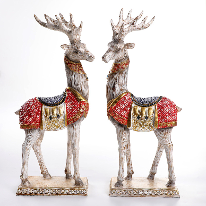 Resin Crafts Home Ornament European Style Ornaments Creative Gifts Couple Wedding Gift Wine Cabinet Decoration Living Room Deer