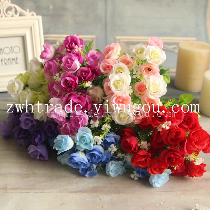 6 fork 24 head of South Korea rose 6 color simulation flower set simulation plant wedding supplies