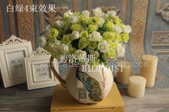 6 fork 24 head of South Korea rose 6 color simulation flower set simulation plant wedding supplies 6 fork 24 head of South Korea rose 6 color simulation flower set simulation plant wedding supplies