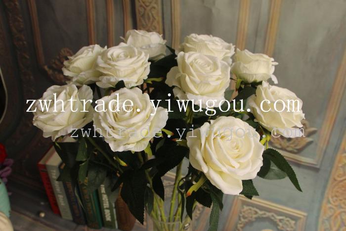 Single rose 7 color flower flannelette Acacia flowers plant simulation silk wedding supplies